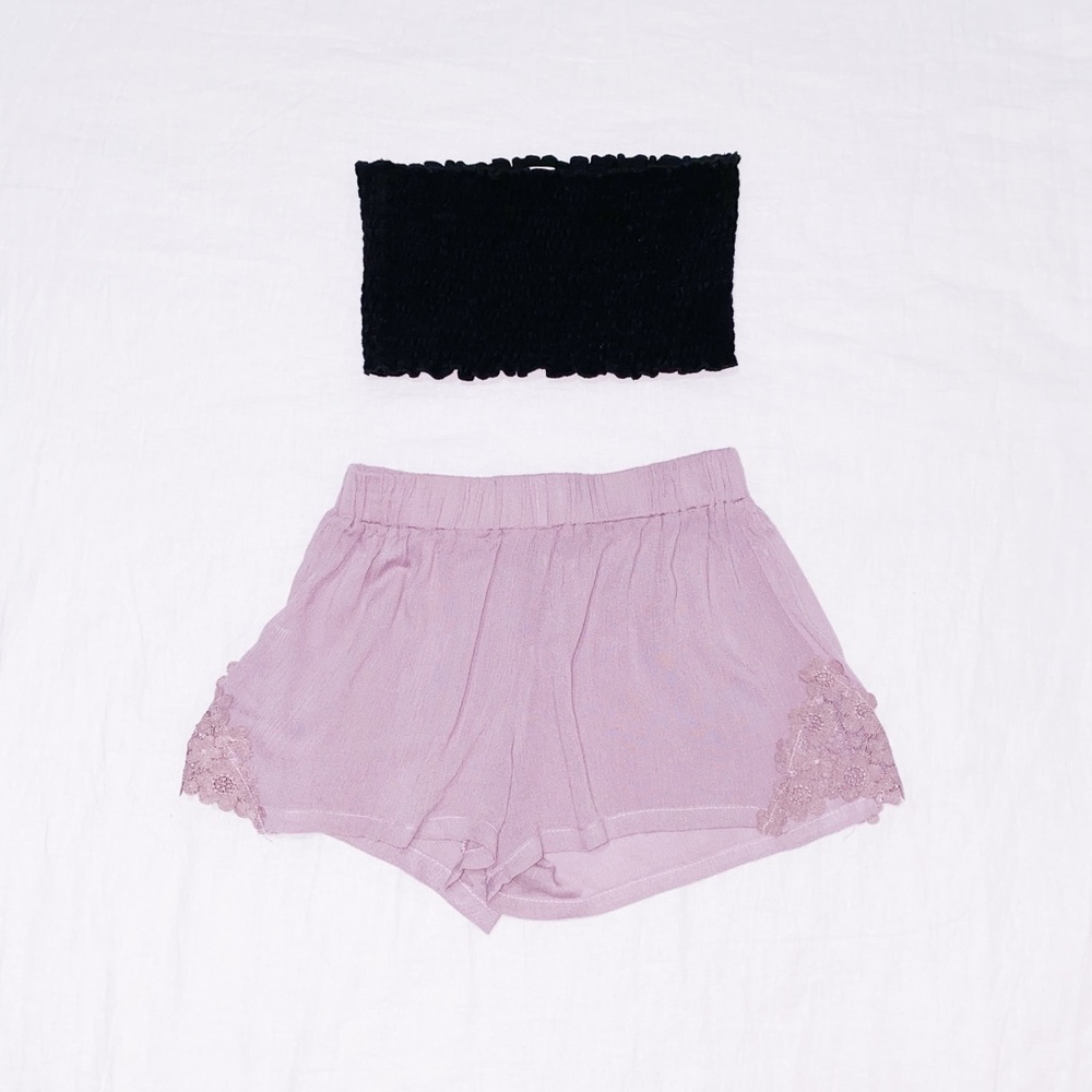 Lavender Flower Shorts